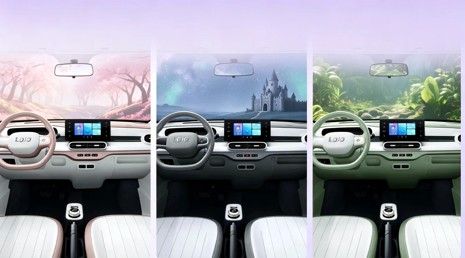 Three interior colour themes