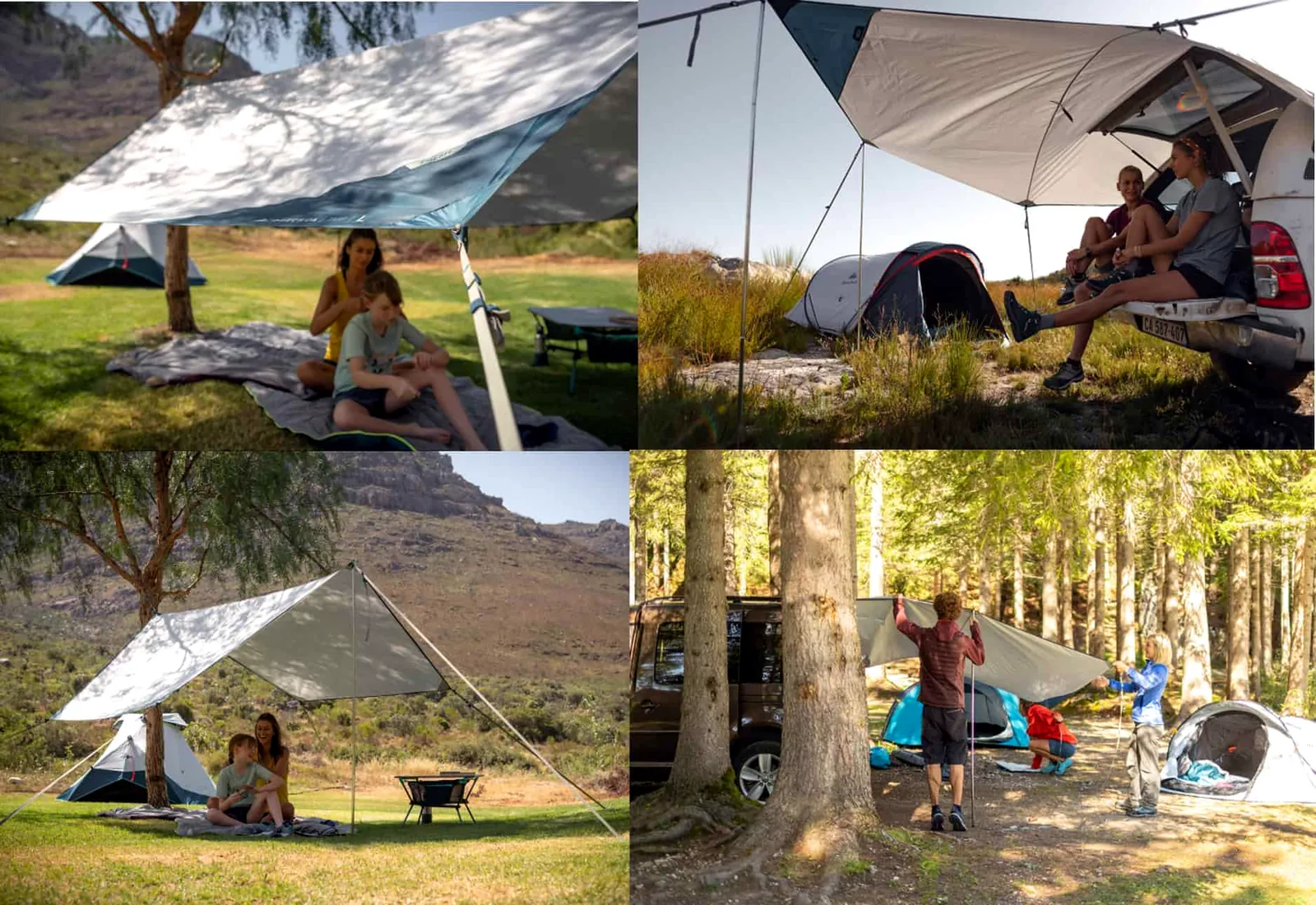 Camping canopy and table set